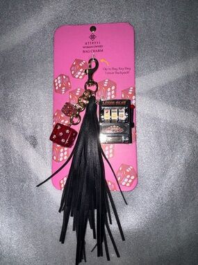 Atterri Black Tassel Key Chain Bag Charm